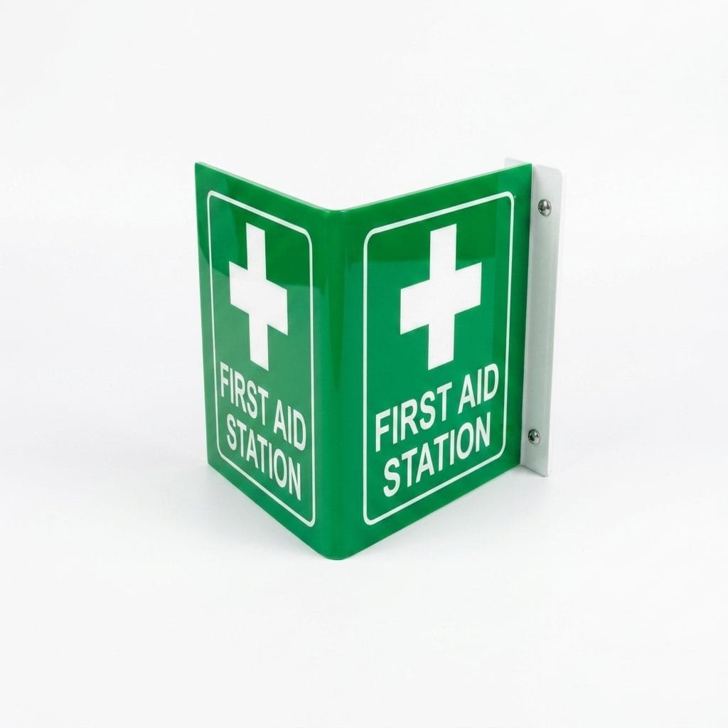 First Aid Station (Stesen Pertolongan Cemas) Projecting Sign | L-Shape / V-Shape Acrylic Safe Condition Signage