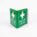 First Aid Station (Stesen Pertolongan Cemas) Projecting Sign | L-Shape / V-Shape Acrylic Safe Condition Signage view 1
