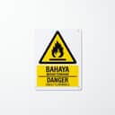 Highly Flammable Warning Sign (Bahaya Mudah Terbakar) | Danger Fire Hazard Signage — 1.5mm PVC HIPS view 1