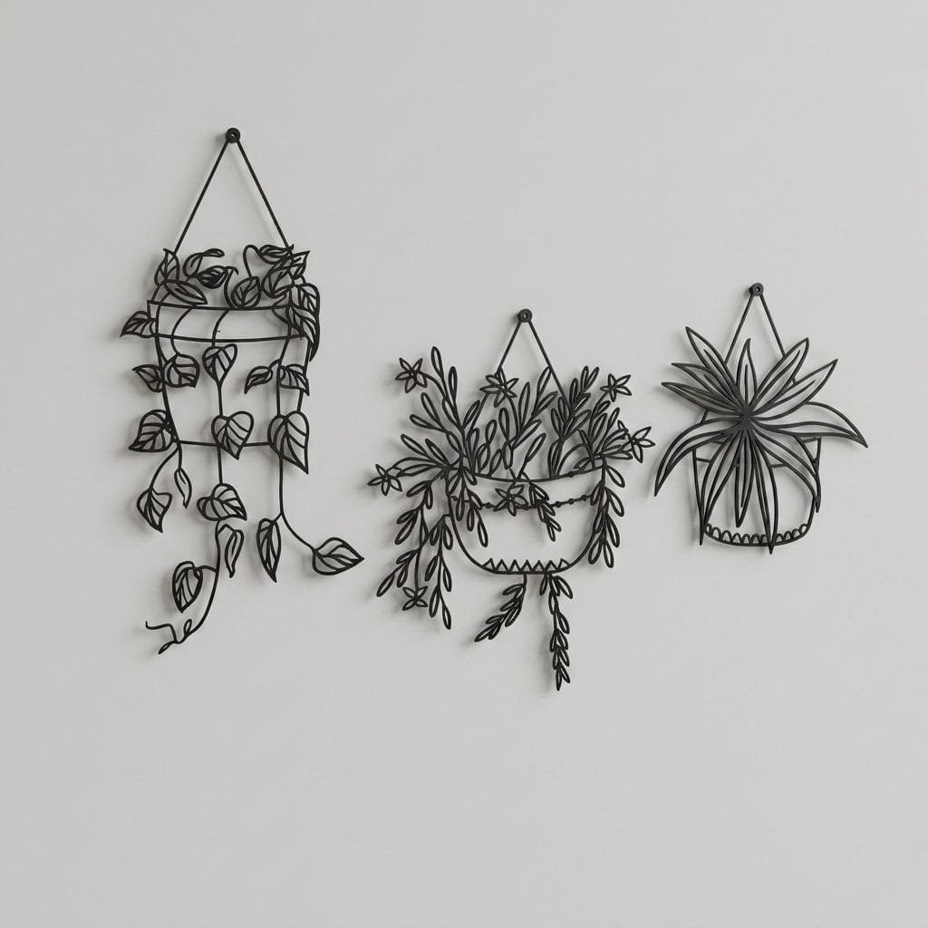 Metal Wall Art — Flower in Pot