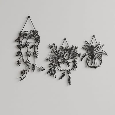 Metal Wall Art — Flower in Pot