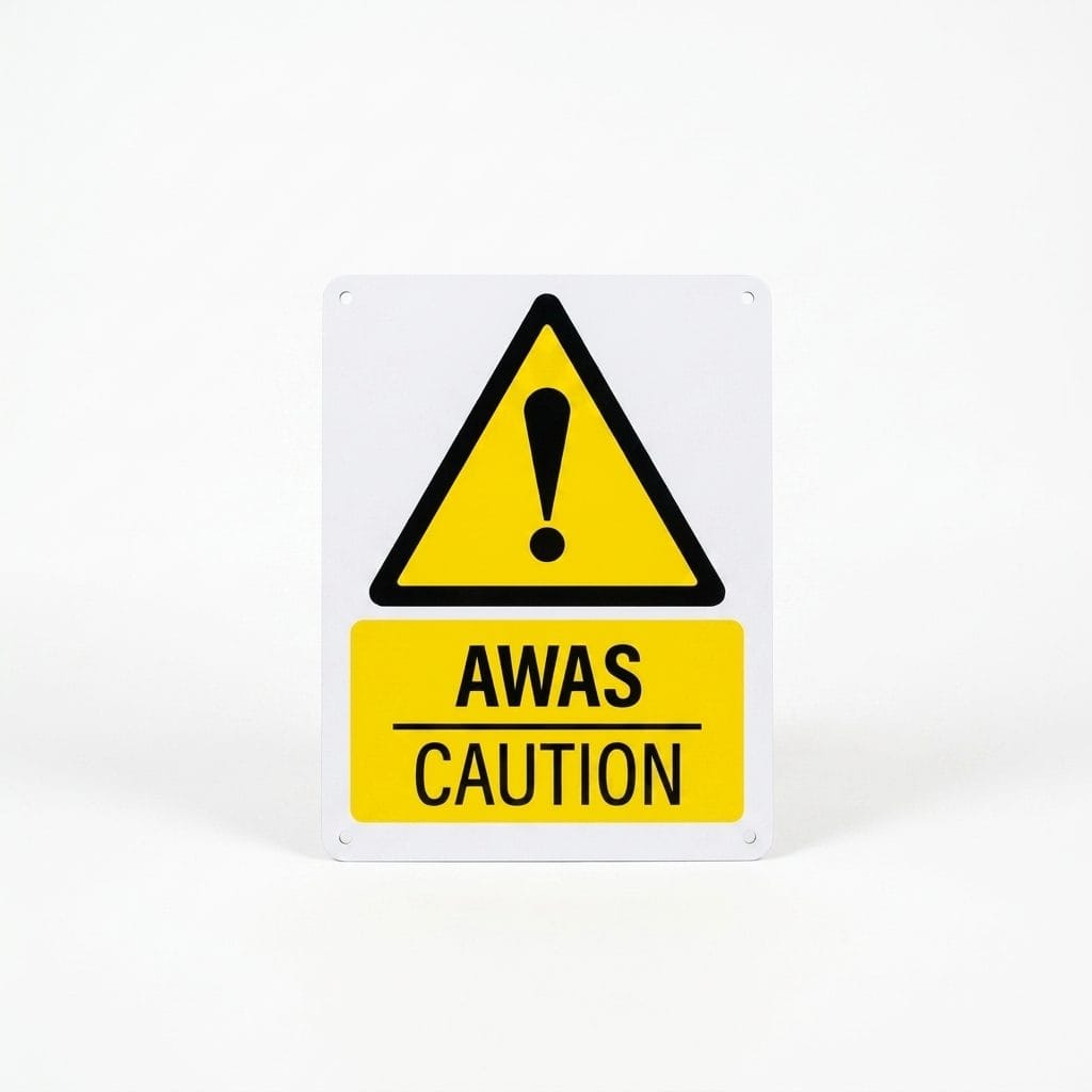 General Caution Warning Sign (Awas) | Hazard Exclamation Signage — 1.5mm PVC HIPS