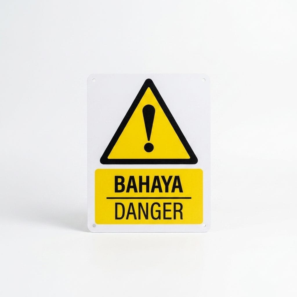 General Danger Sign (Bahaya) | Caution Hazard Signage — 1.5mm PVC HIPS