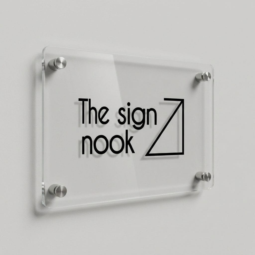 Glass-Look Acrylic Business Signboard (Standoff Mounted)