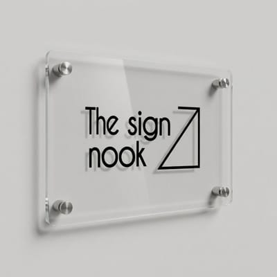 Glass-Look Acrylic Business Signboard (Standoff Mounted)