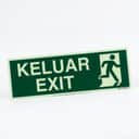Glow-in-the-Dark Emergency Exit Sign | KELUAR / EXIT PVC Safety Signage view 1