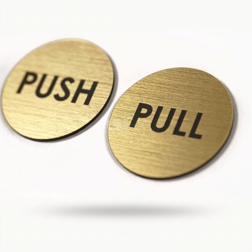 Gold/Silver Push Pull Door Sign Set