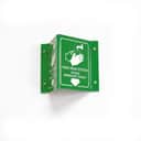 Hand Wash Station (Stesen Membasuh Tangan) Projecting Sign | L-Shape / V-Shape Acrylic Safe Condition Signage view 1