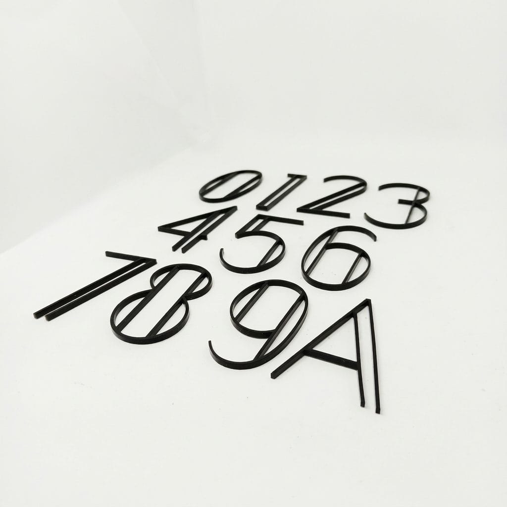 Black 60mm/100mm House Number Door Address Digits Acrylic Mailbox Numbers minimalism design A-Z — studio cover