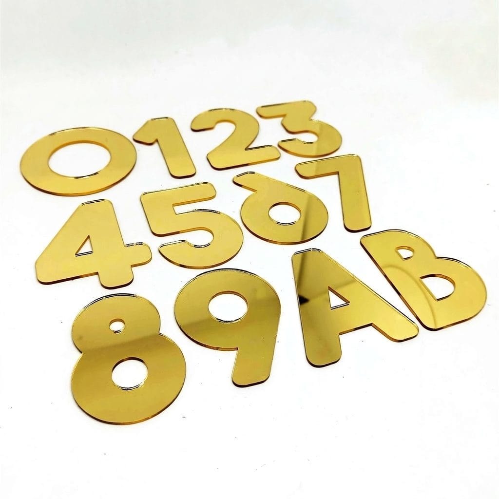 Umake 6.5/10/15cm 100% GOLD COLOUR MAILBOX NUMBER PLATE HOUSE NUMBER TANDA NOMBOR RUMAH 门牌号码 SHINY — studio cover