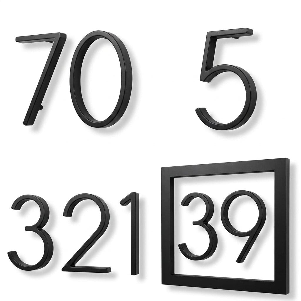 Zinc Alloy Floating House Number Letters Big Modern Door Number Alphabet Home Outdoor 5 In.black Numbers Address — studio cover