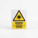 Laser Hazard Warning Sign (Bahaya Cahaya Laser) | Danger Laser Beam Signage — 1.5mm PVC HIPS view 1