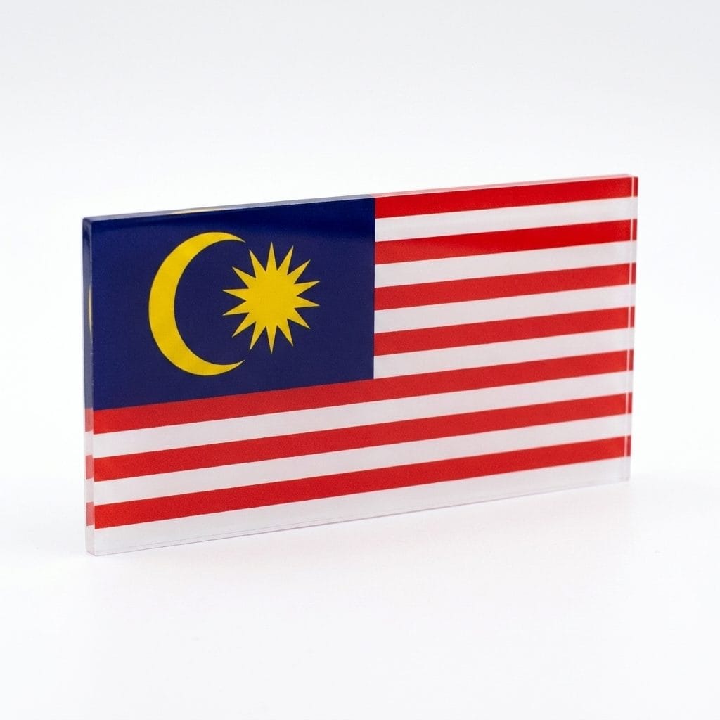 Malaysia Flag Badge — Acrylic (Pin/Magnet)