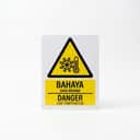Low Temperature Warning Sign (Bahaya Suhu Rendah) | Danger Freezing Cold Signage — 1.5mm PVC HIPS view 1