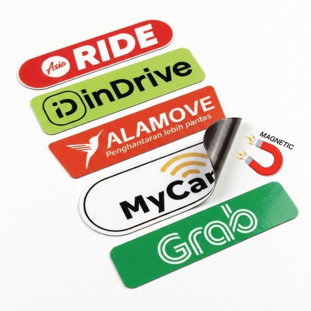 Magnetic E-Hailing Car Sticker (Outdoor Grade)