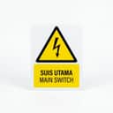 Main Switch Sign (Suis Utama) | Electrical Isolator Location Warning Signage — 1.5mm PVC HIPS view 1
