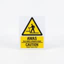 Mind Your Step Warning Sign (Awas Sila Awas Langkah Anda) | Caution Watch Your Step Signage — 1.5mm PVC HIPS view 1
