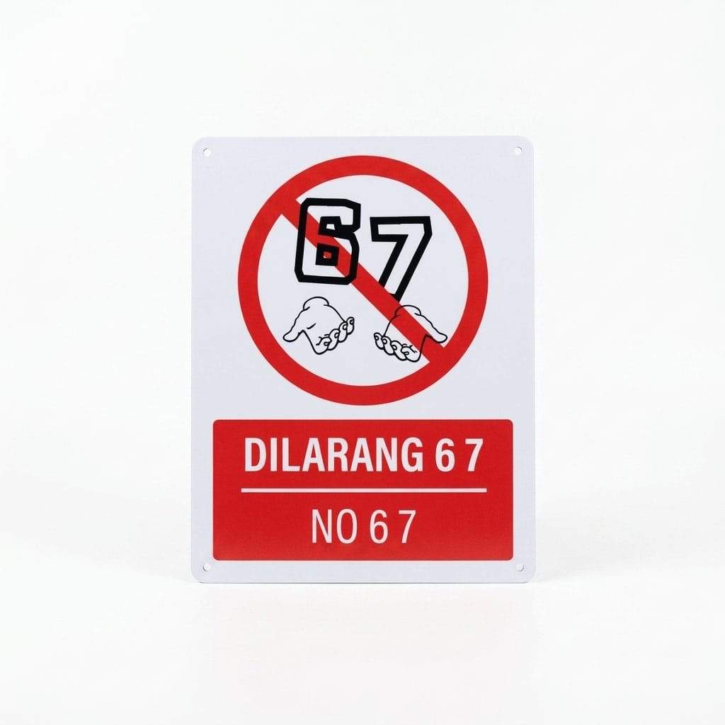 No 6 7 Sign (Dilarang 6 7) | Prohibition Signage — 1.5mm PVC HIPS