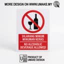 No Alcohol Sign (Dilarang Minum Minuman Keras) | Prohibition Signage — 1.5mm PVC HIPS view 1
