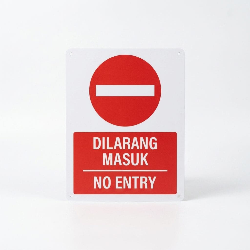 No Entry Sign (Dilarang Masuk) | Prohibition Signage — 1.5mm PVC HIPS