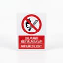 No Naked Light Sign (Dilarang Menyalakan Api) No Open Flame | Prohibition Signage — 1.5mm PVC HIPS view 1