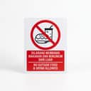 No Outside Food & Drink Sign (Dilarang Membawa Makanan Dari Luar) | Prohibition Signage — 1.5mm PVC HIPS view 1