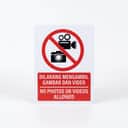 No Photos or Videos Sign (Dilarang Mengambil Gambar Dan Video) | Prohibition Signage — 1.5mm PVC HIPS view 1