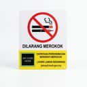 No Smoking Sign (Dilarang Merokok) with QR Code | MOH Jom Quit Prohibition Signage — 1.5mm PVC HIPS view 1