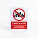 No Swimming Sign (Dilarang Berenang) | Prohibition Signage — 1.5mm PVC HIPS view 1