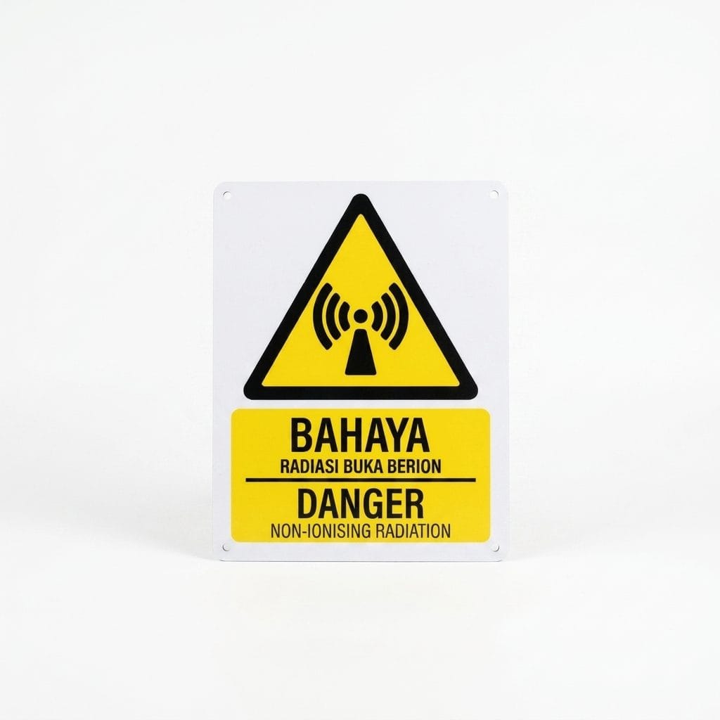 Non-Ionising Radiation Danger Sign (Bahaya Radiasi) | Caution Hazard Signage — 1.5mm PVC HIPS