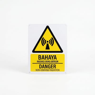 Non-Ionising Radiation Danger Sign (Bahaya Radiasi) | Caution Hazard Signage — 1.5mm PVC HIPS