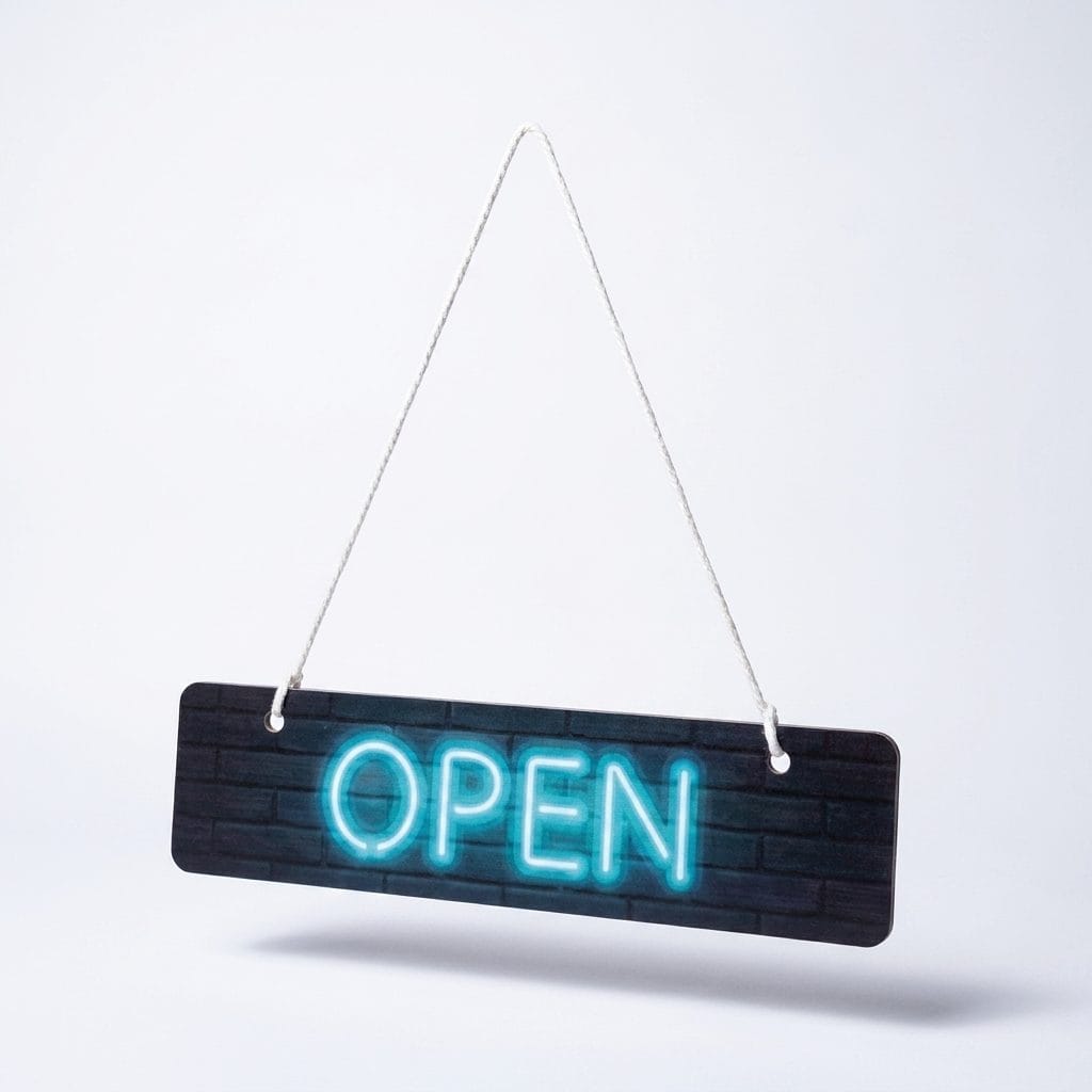 Printed Open/Close Sign (Neon Effect)