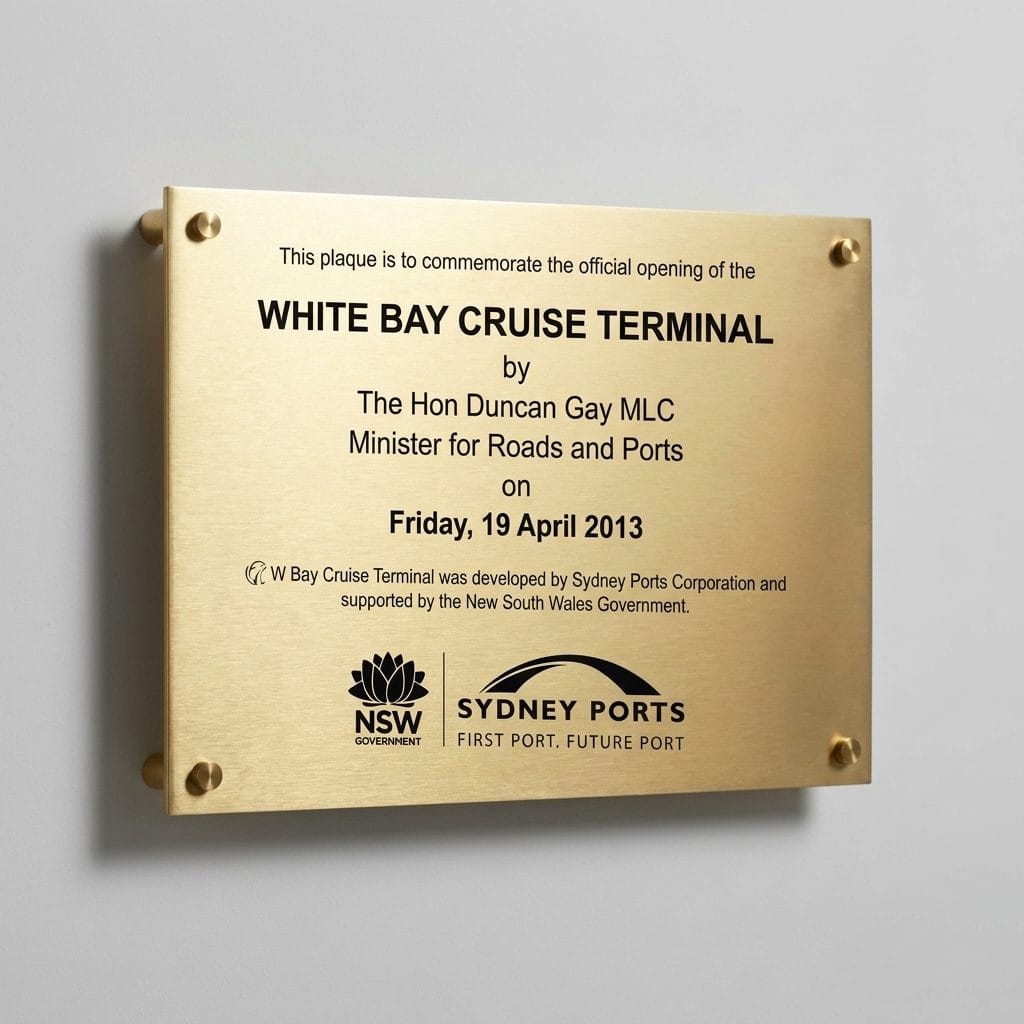 Opening Ceremony Stainless Steel Plaque