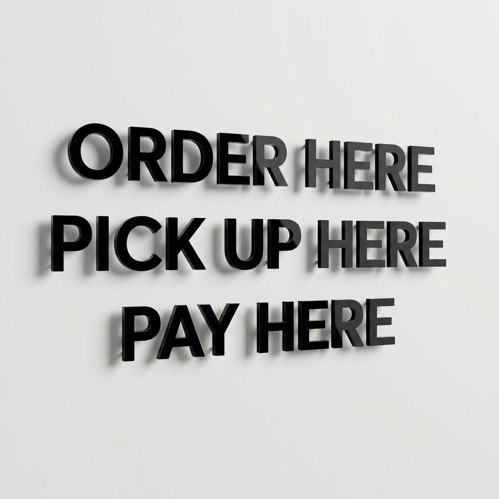 Minimalist 3D Letter Counter Sign