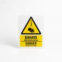 Overhead Crane Danger Sign (Bahaya Kren Atasan Kepala) | Caution Hazard Signage — 1.5mm PVC HIPS view 1