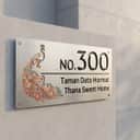 (Color Changing) Modern Peacock Stainless Steel House number plate/Rumah Nombor Plat/வீட்டு எண் view 2