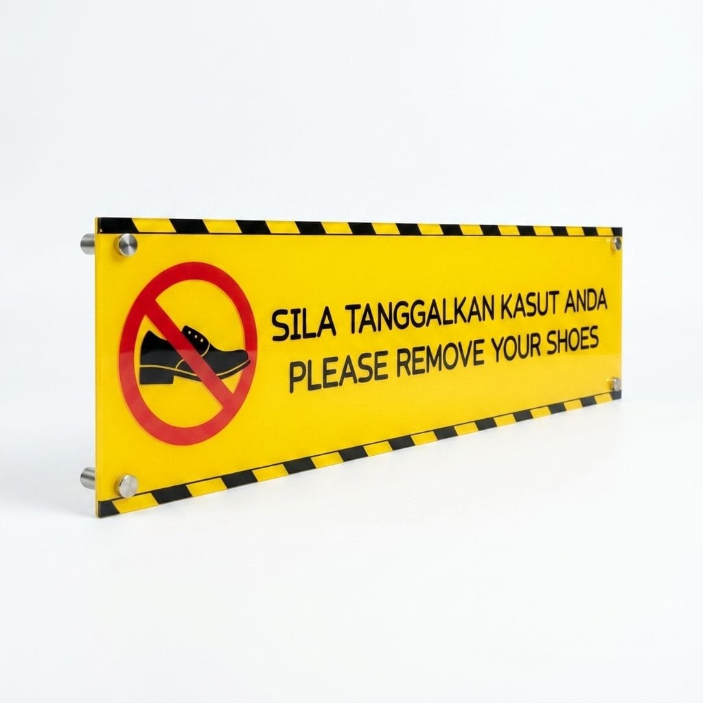 Please Remove Shoes Acrylic Sign