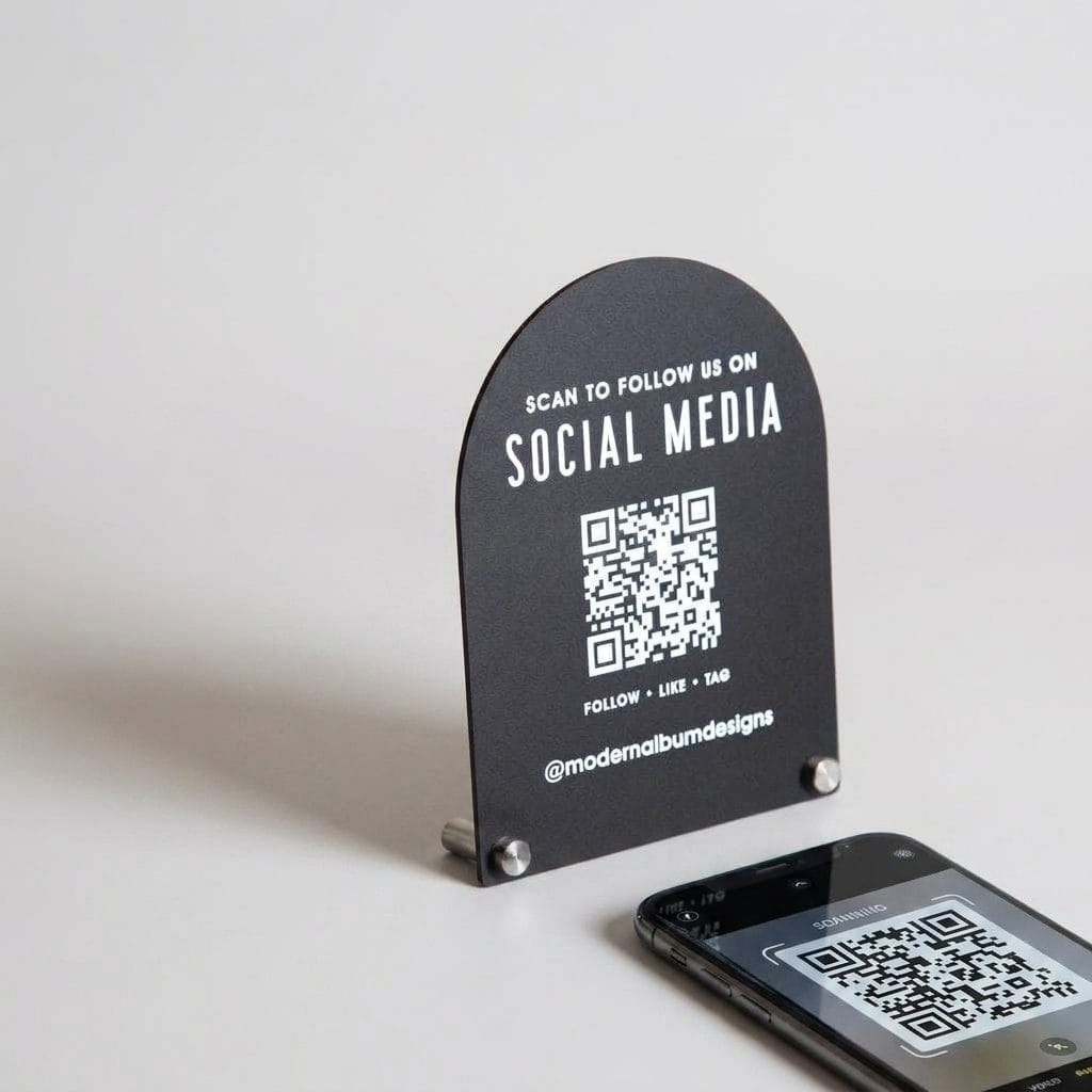 Custom QR Code Social Media Sign