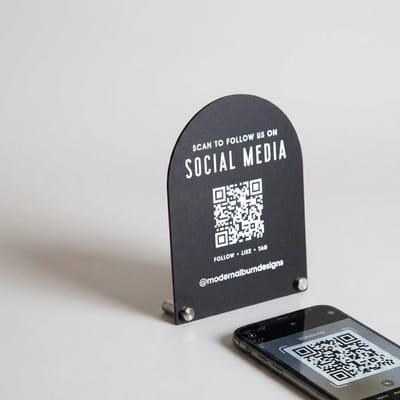 Custom QR Code Social Media Sign
