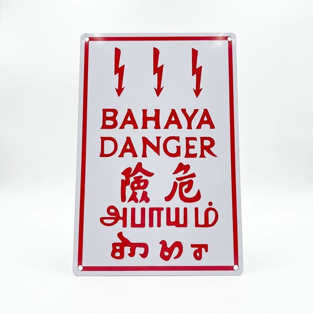 Metal Danger Sign Board (Multi-Language)