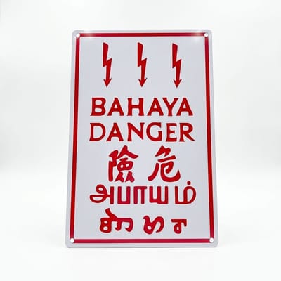 Metal Danger Sign Board (Multi-Language)