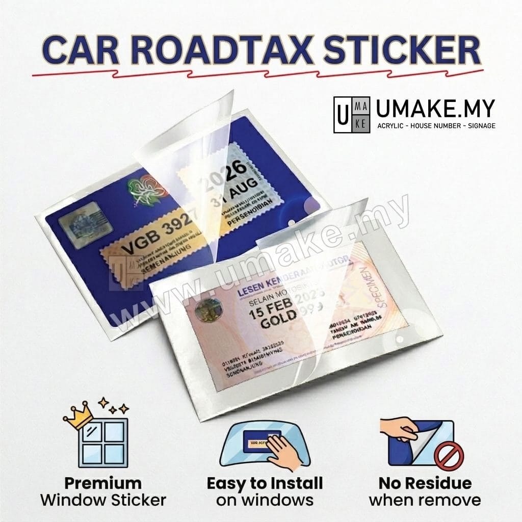 Roadtax Sticker (Transparent) | Puspakom Windscreen Sticker Cukai Jalan (Pelekat Cermin)