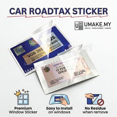 Roadtax Sticker (Transparent) | Puspakom Windscreen Sticker Cukai Jalan (Pelekat Cermin)