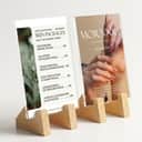 Rubberwood & Acrylic Menu / Poster Standee | 2-in-1 Cafe Display Stand view 1