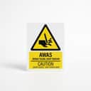 Sharp Object Caution Sign (Awas Benda Tajam) | Keep Hands Away Hazard Signage — 1.5mm PVC HIPS view 1