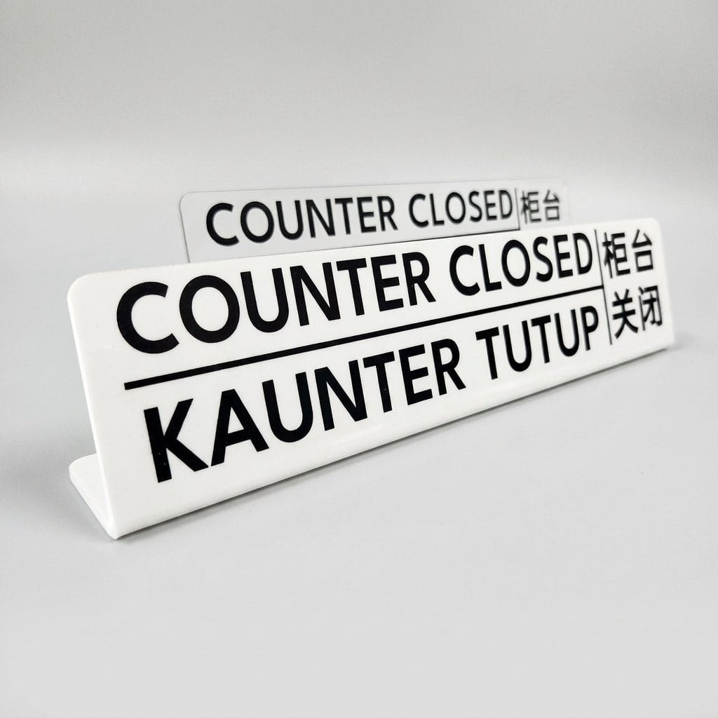 Counter Closed Acrylic Sign
