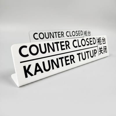Counter Closed Acrylic Sign