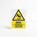 Slippery Floor Caution Sign (Awas Permukaan Licin) | Caution Hazard Signage — 1.5mm PVC HIPS view 1