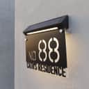 (Solar + LED) Modern Solar House Number & Address Sign Plate Tanda Rumah 家用门牌 Board Sheet Plaque Tablet Waterproofing 3D view 2