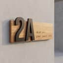 Outdoor Solid Wood House Number Plate (300mm Standard) view 2